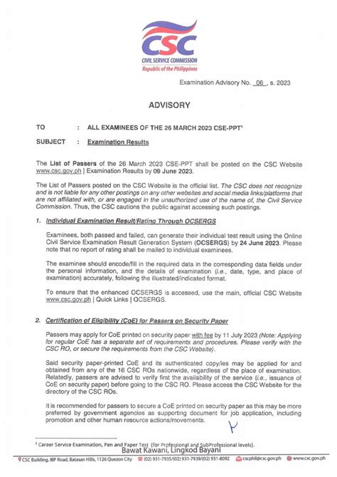 csc exam result 2023|exam.csc.gov.ph.